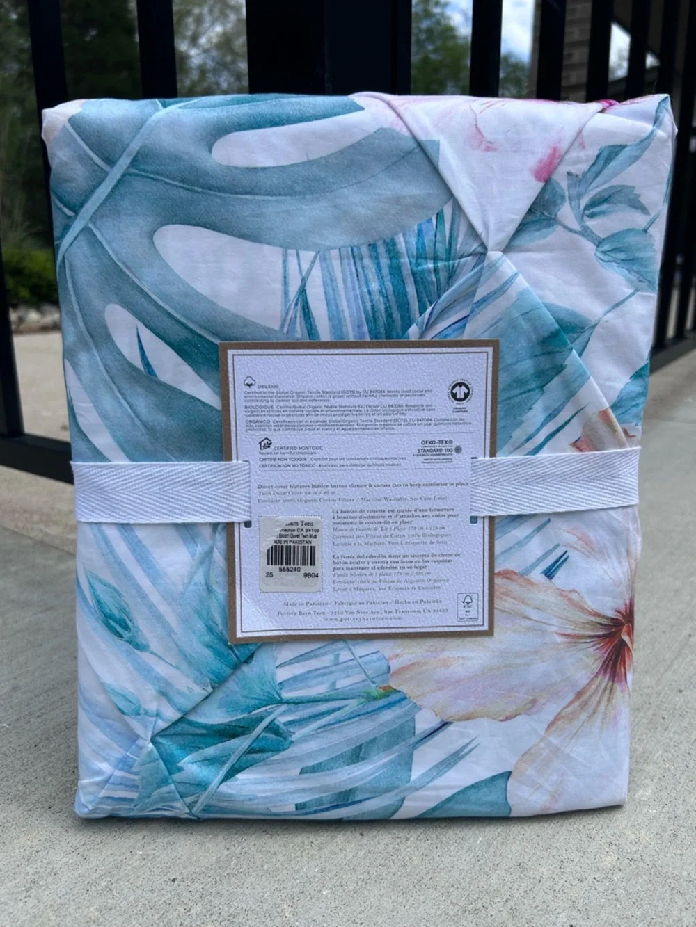 Pottery Barn Tropical Bloom Organic Duvet Cover Twin / Twin XL Size Bedding NWT